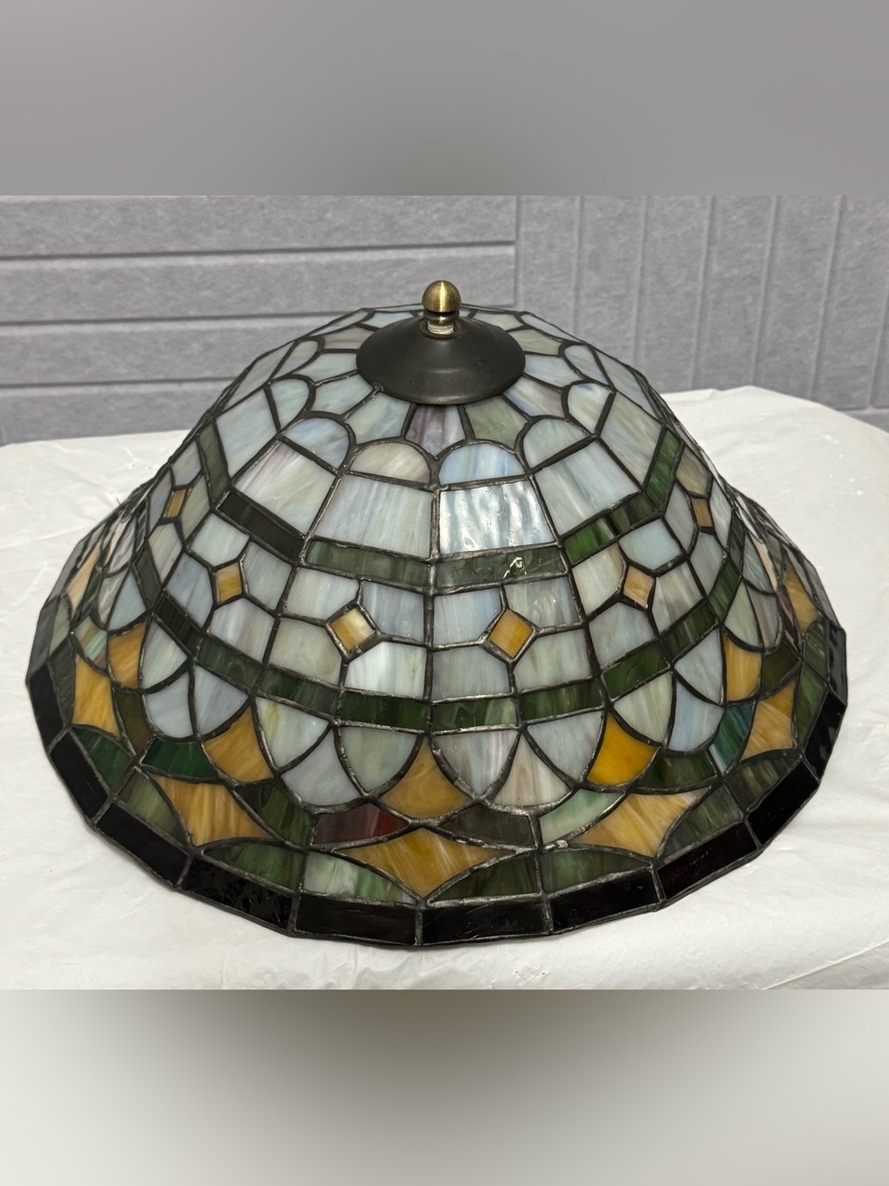Tiffany Style Stained Glass Flush Mount Ceiling Light Real Glass Multicolor